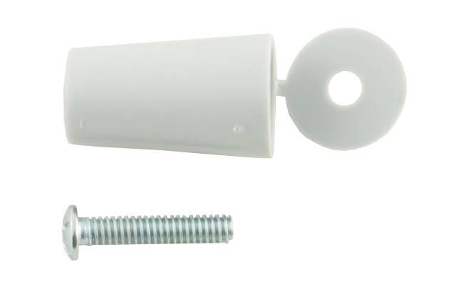 ARRET CONIQUE BLANC 60MM + VIS (2 PIECES)